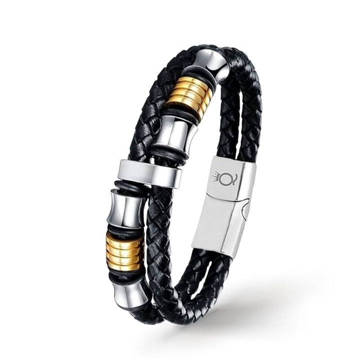 Gold und Silber Armband Herren  Flechtoptik Magnetverschluss Luxus Geschenk Modeschmuck
