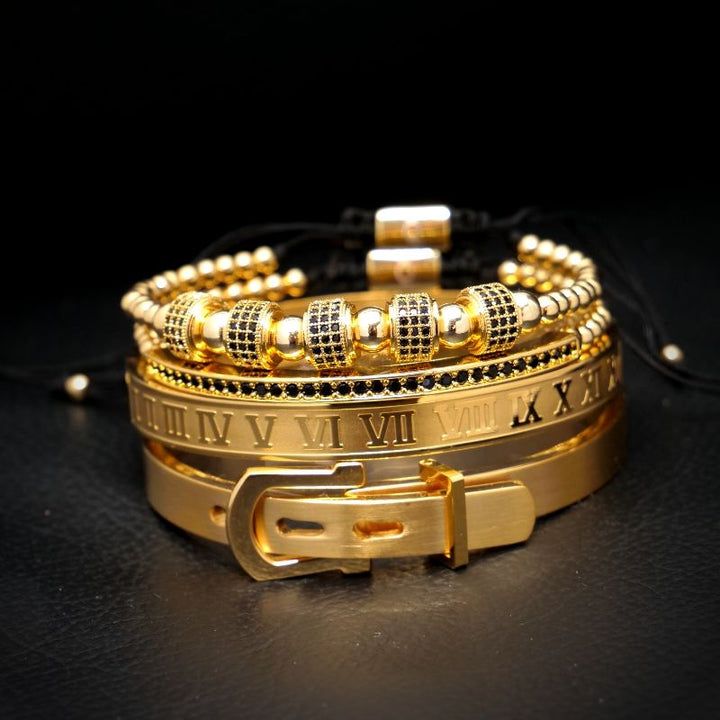 Gold-Armband-Herren-Imperial-Set-kupfer-zirkoniq-beads