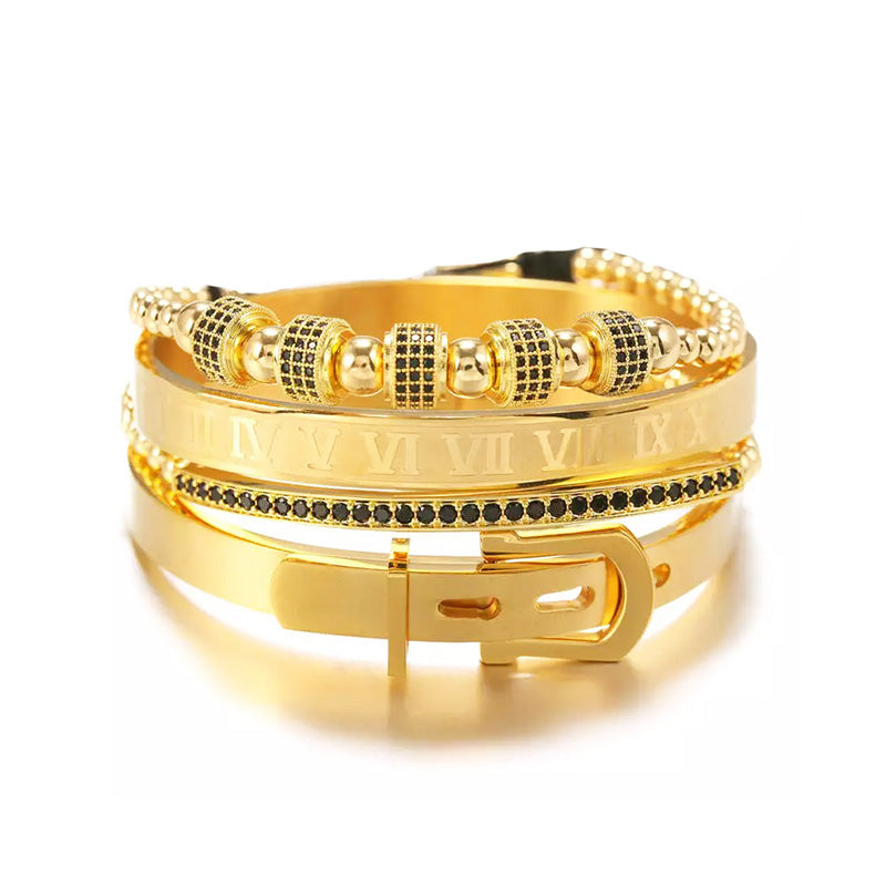 Gold-Armband-Herren-Imperial-Set-kupfer-zirkoniq-beads