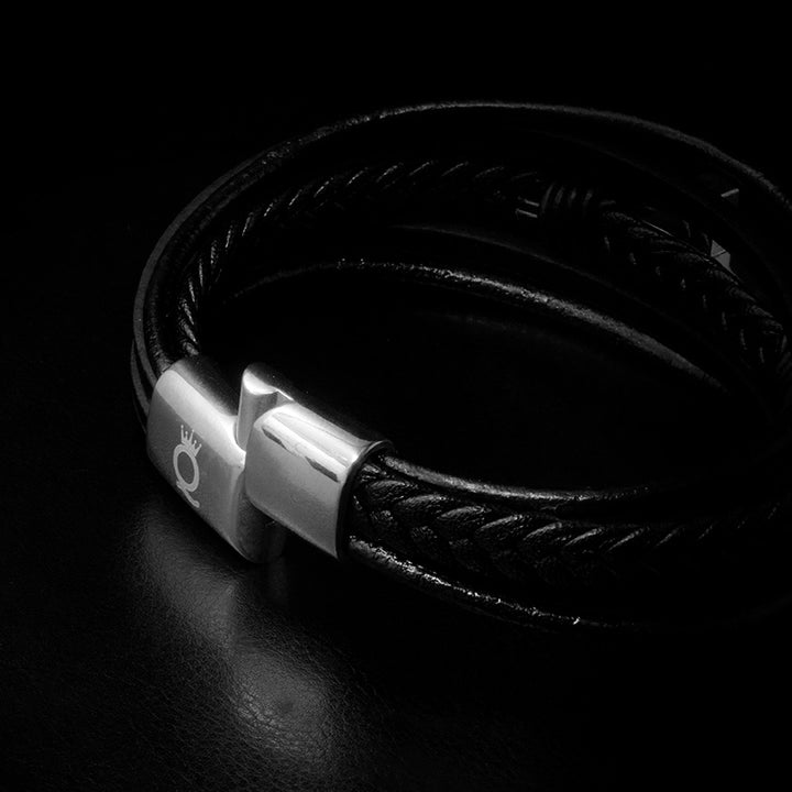 Kreuz Lederarmband Herren Jesus Unisex Echtleder Magnetverschluss Uniqal Bestseller