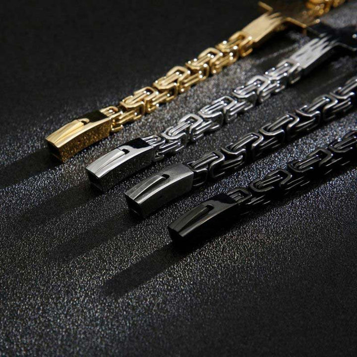 Kreuzarmband herren brushed gebürstet königskette vintage cross bracelet uniqal