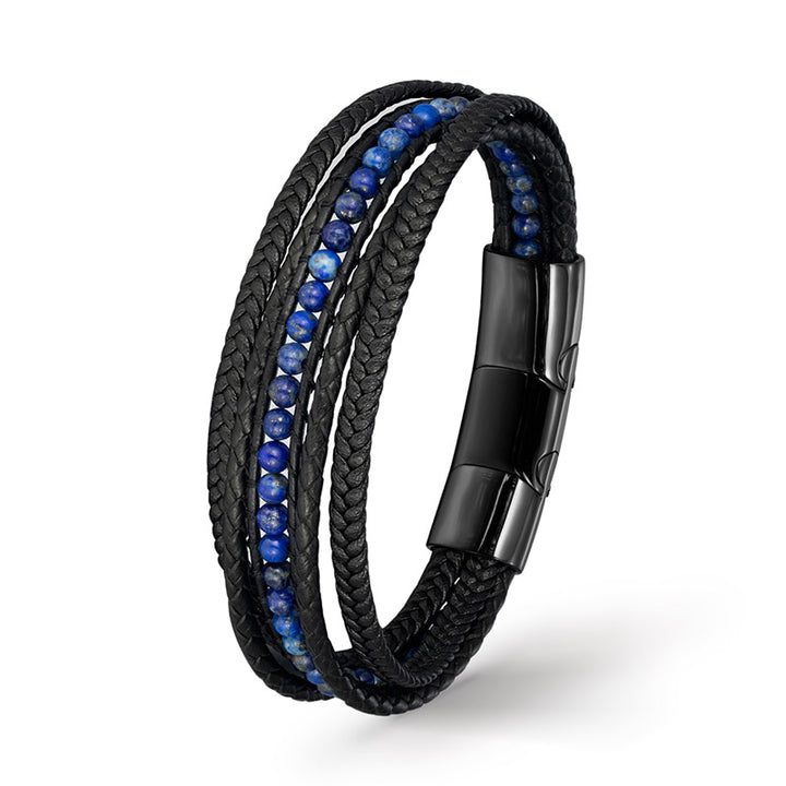 lapis lazuli lederarmband herren uniqal