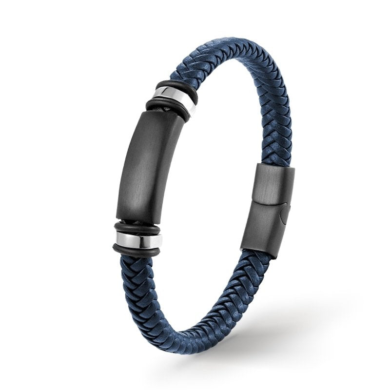 Lederarmband Für Herren & Damen - Handgewebtes Retro Design Mit Verstellbarer Länge