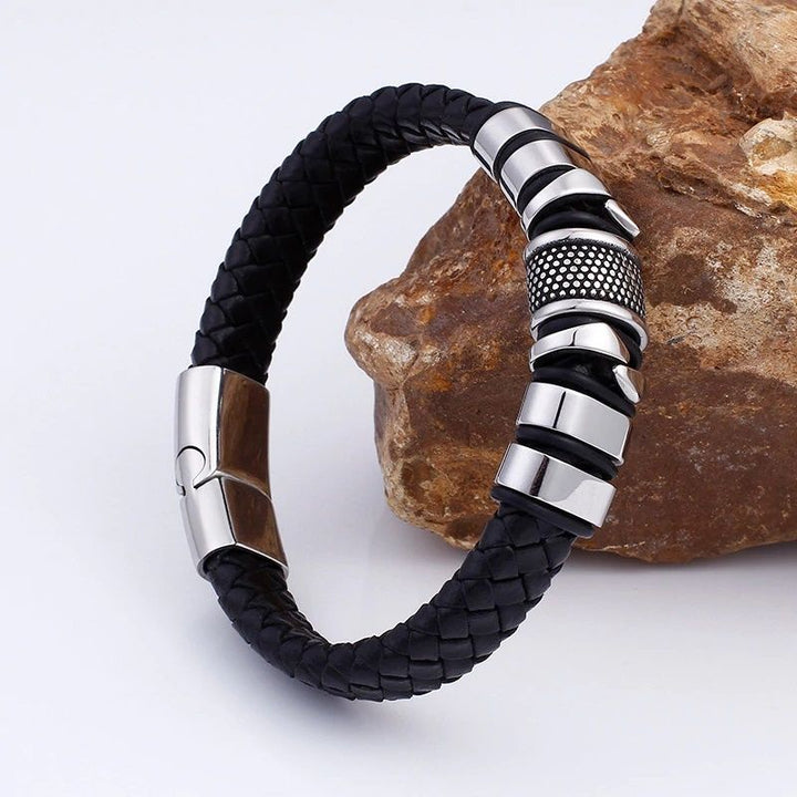 Lederarmband herren silber uniqal bestseller