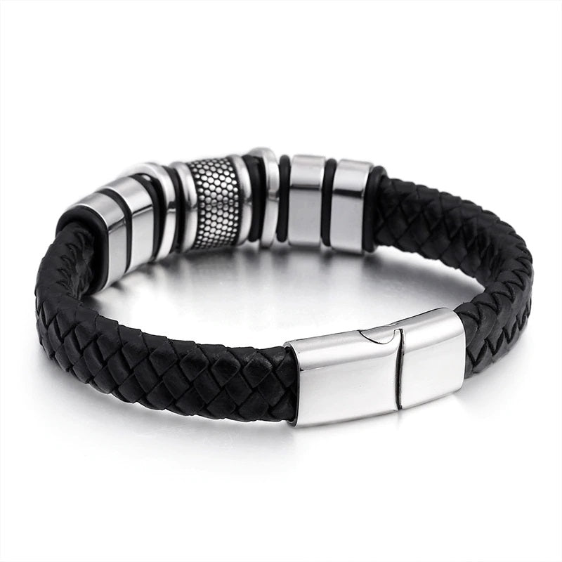 Lederarmband herren silber uniqal bestseller