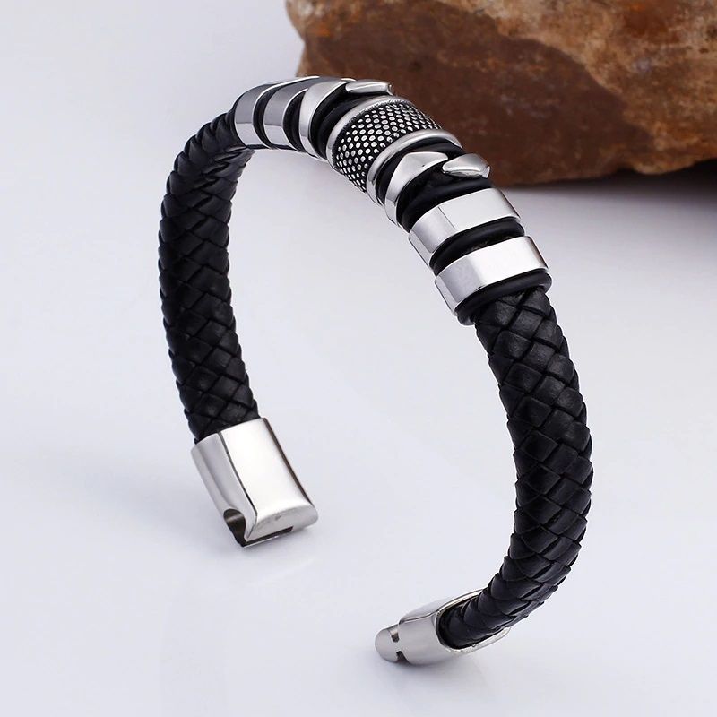 Lederarmband herren silber uniqal bestseller