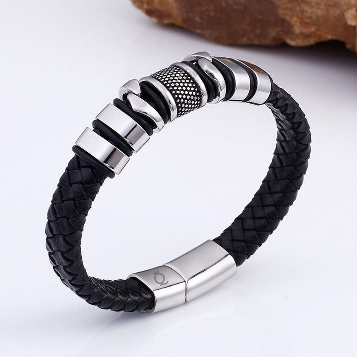 Lederarmband herren silber uniqal bestseller