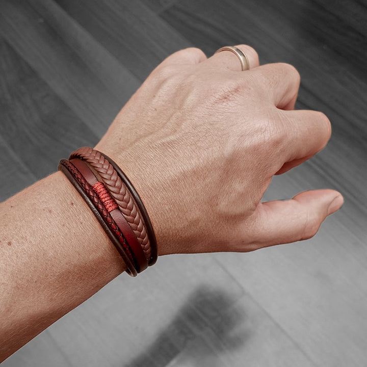 Lederarmband Herren Braun bracelet uniqal
