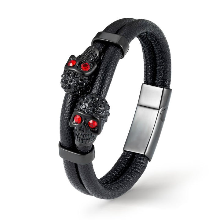 Lederarmband herren totenkopf skull uniqal