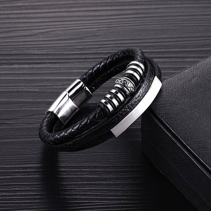Männer Armband Stylisch Elegant Echtleder Magnetverschluss