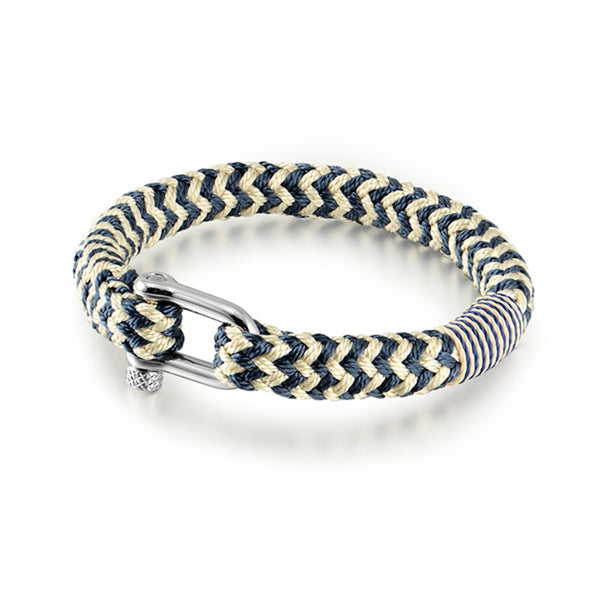 Maritime nautisches armband aus segeltau blau nautic uniqal