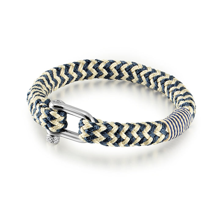Maritime nautisches armband aus segeltau blau nautic uniqal