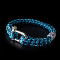 Maritime nautisches armband aus segeltau blau nautic uniqal