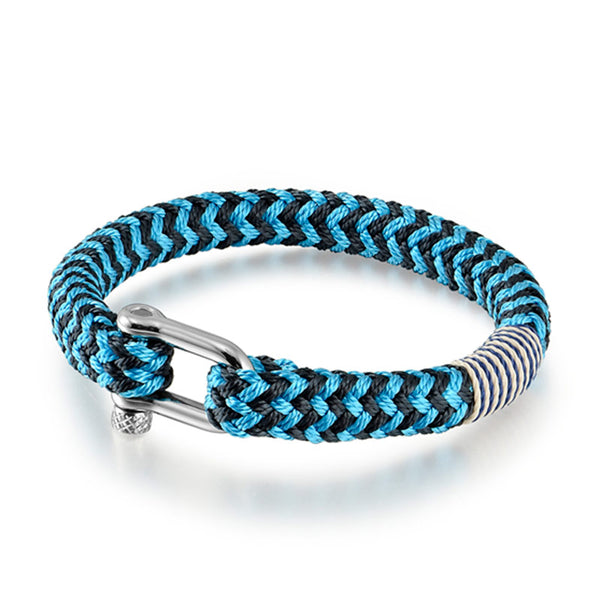 Maritime nautisches armband aus segeltau blau nautic uniqal