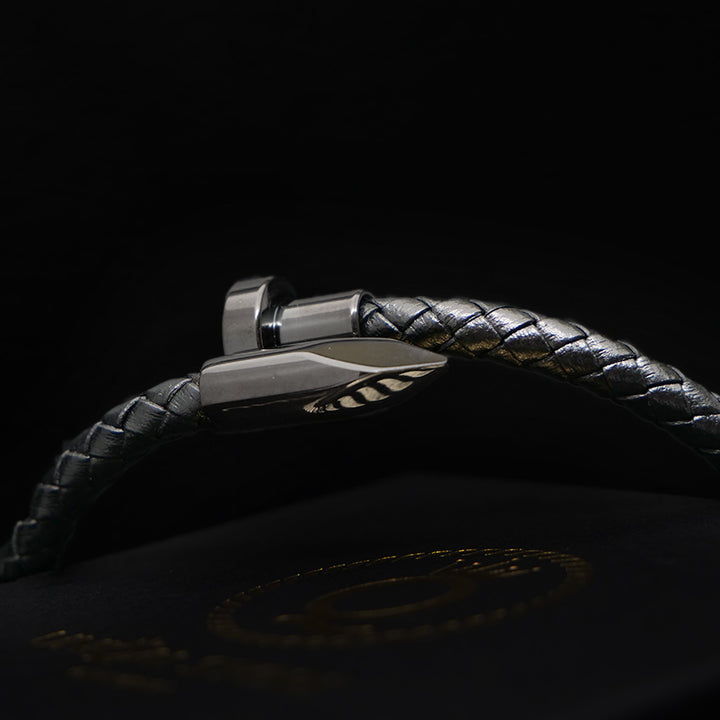 Nagelarmband Damen Herren Unisex Leder Magnetverschluss Paare Uniqal