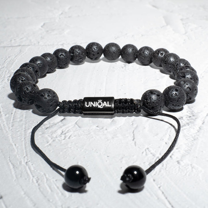 Perlenarmband Natürliche Lavastein Perlen 8mm uniqal