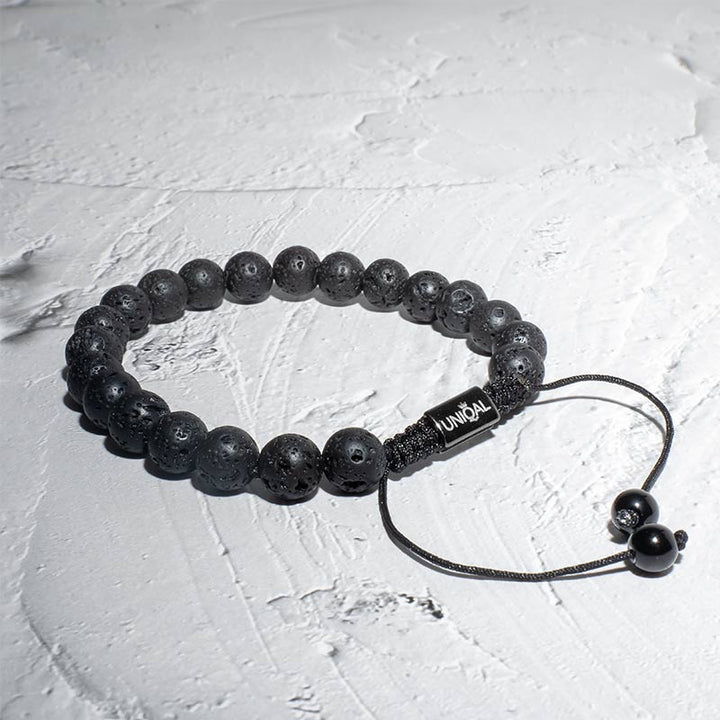 Perlenarmband Natürliche Lavastein Perlen 8mm uniqal