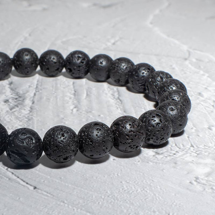 Perlenarmband Natürliche Lavastein Perlen 8mm uniqal