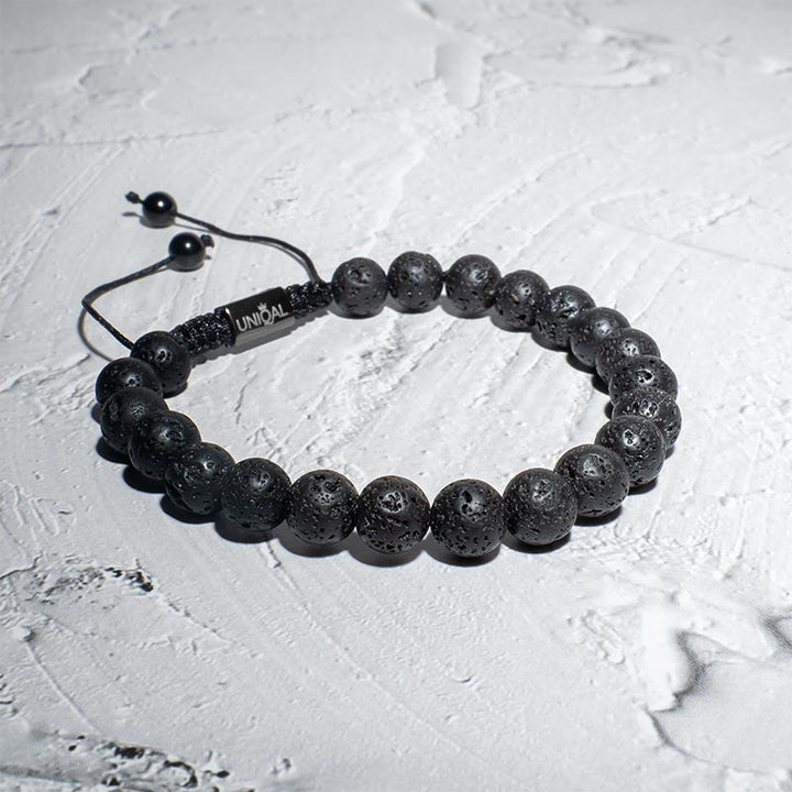 Perlenarmband Natürliche Lavastein Perlen 8mm uniqal