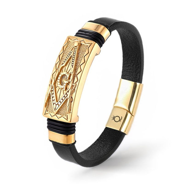 personalisiert mit gravur Freimaurer schmuck armband herren masonic winkel zirkel uniqal sale