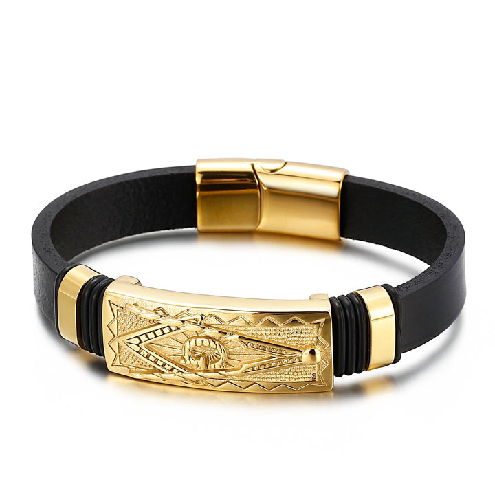personalisiert mit gravur Freimaurer schmuck armband herren masonic winkel zirkel uniqal sale