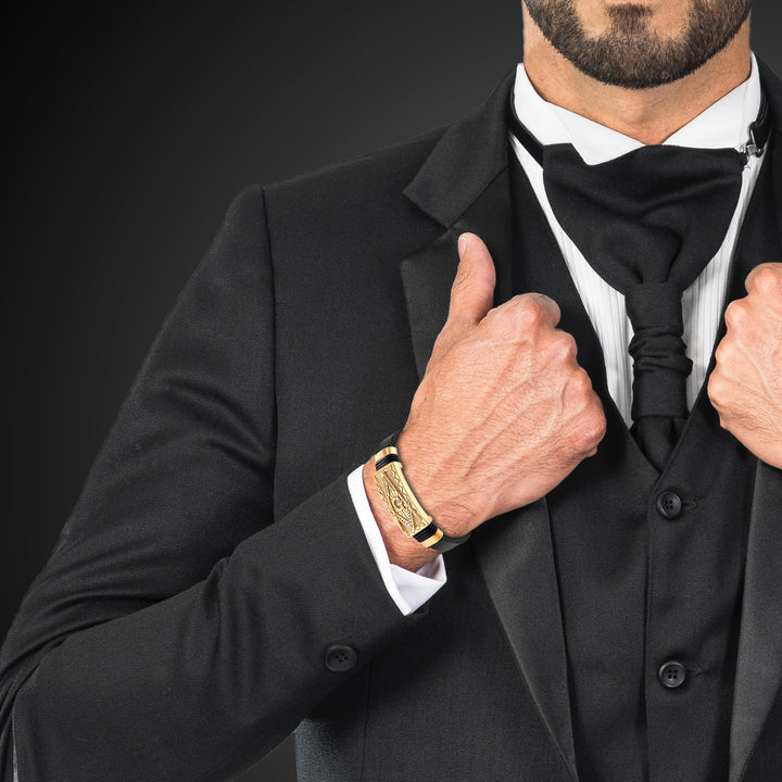 personalisiert mit gravur Freimaurer schmuck armband herren masonic winkel zirkel uniqal sale