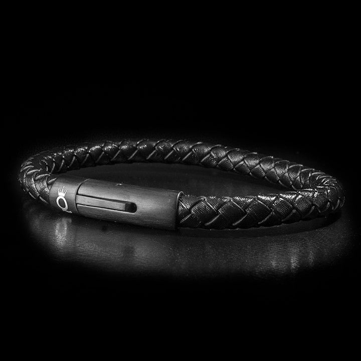 Lederarmband Herren Uniqal Unisex Magnetverschluss schwarz