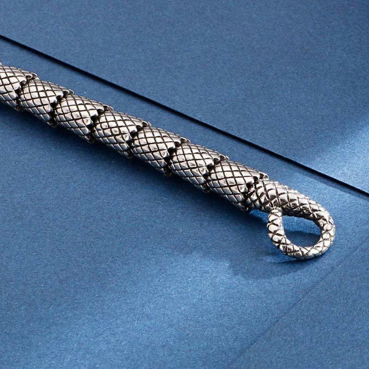 Panzerkette herren silber schlange snake panzer königsarmband uniqal