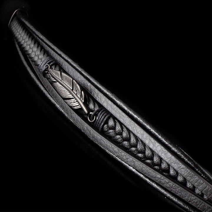 Lederarmband Herren Magnetverschluss Edelstahl schwarz uniqal damen