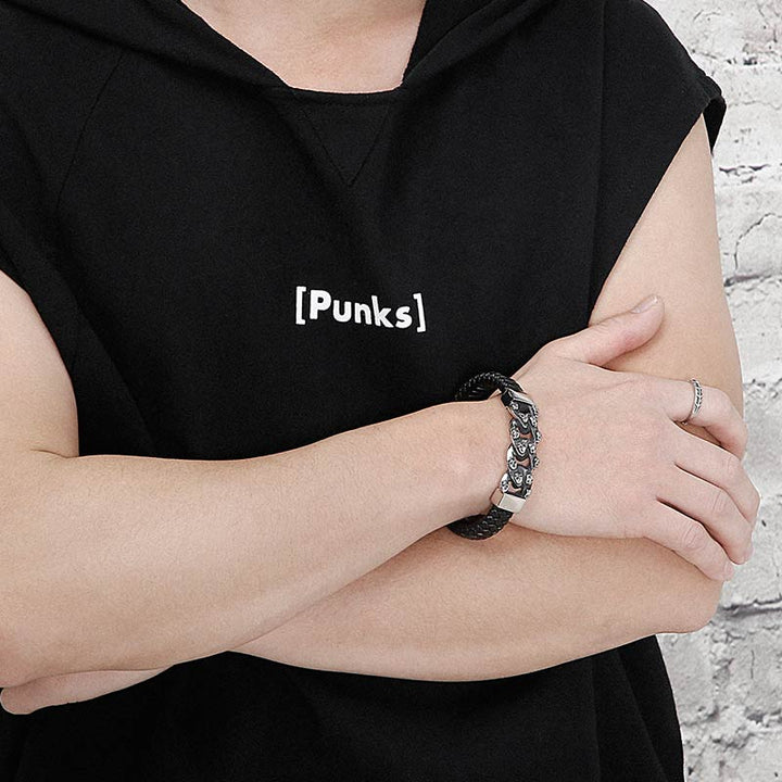 totenkopf skull herren armband skull bracelet uniqal 