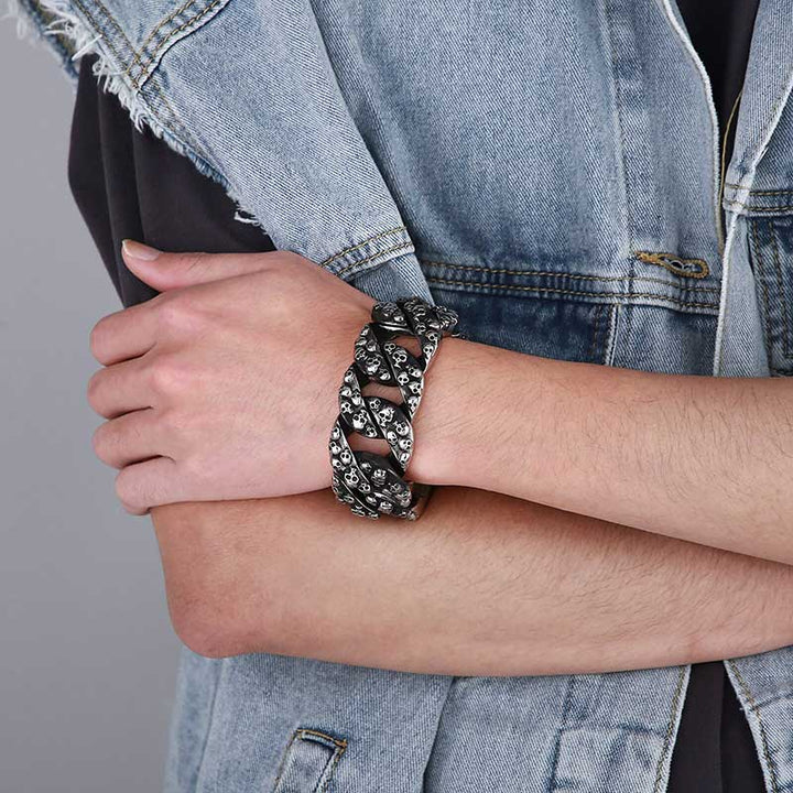 totenkopf edelstahl Armband Herren monster skull bracelet uniqal