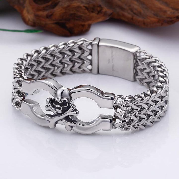 Totenkopf armband chain panzerkette edelstahl bracelet skull