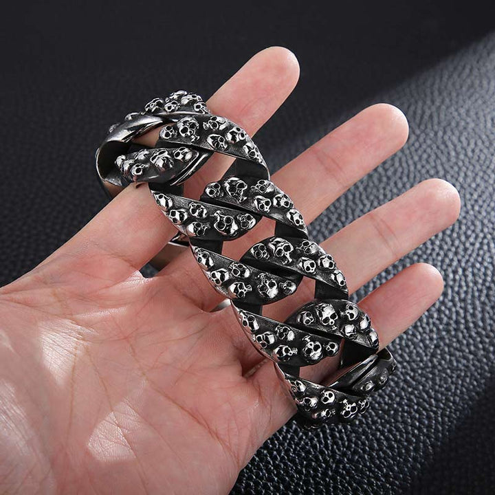 totenkopf edelstahl Armband Herren monster skull bracelet uniqal