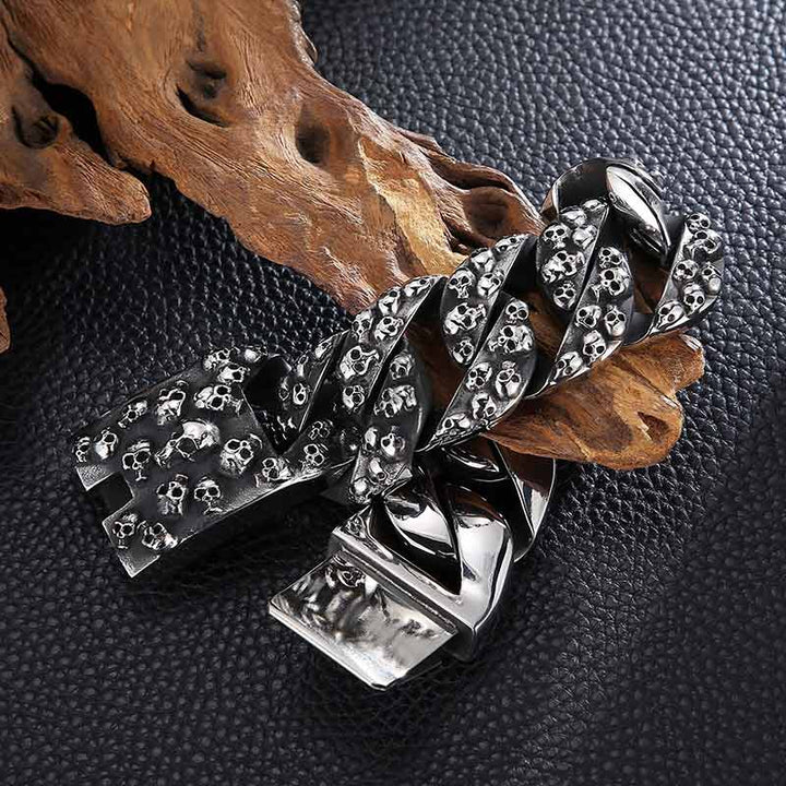 totenkopf edelstahl Armband Herren monster skull bracelet uniqal