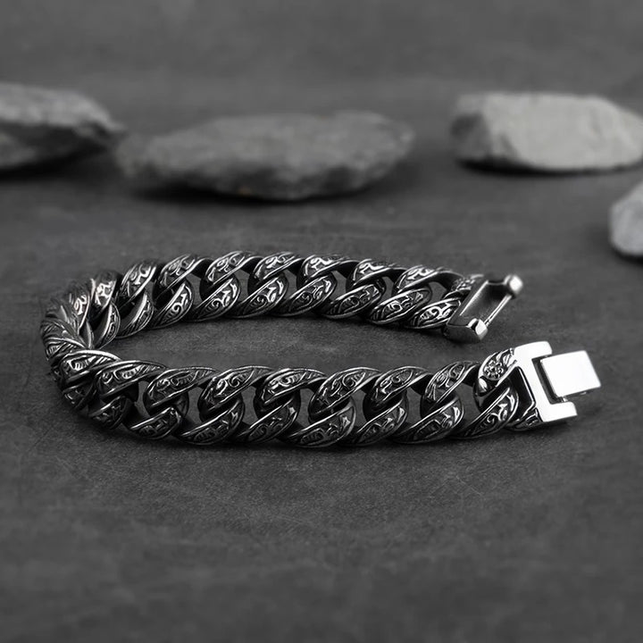 herrenarmband stahlarmband königskette rocker biker panzerkette uniqal