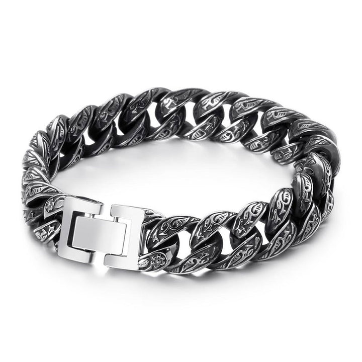 herrenarmband stahlarmband königskette rocker biker panzerkette uniqal