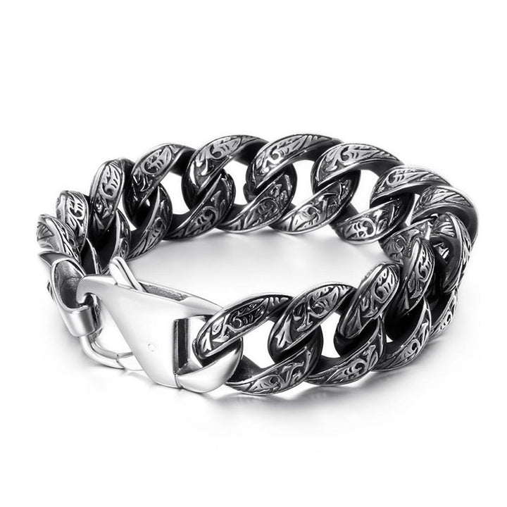 herrenarmband stahlarmband königskette rocker biker panzerkette uniqal