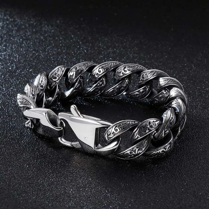 herrenarmband stahlarmband königskette rocker biker panzerkette uniqal
