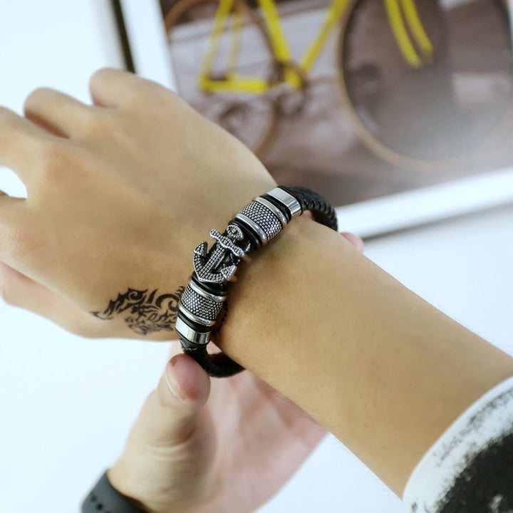 Anker Lederarmband Herren Sea maritime anchor uniqal