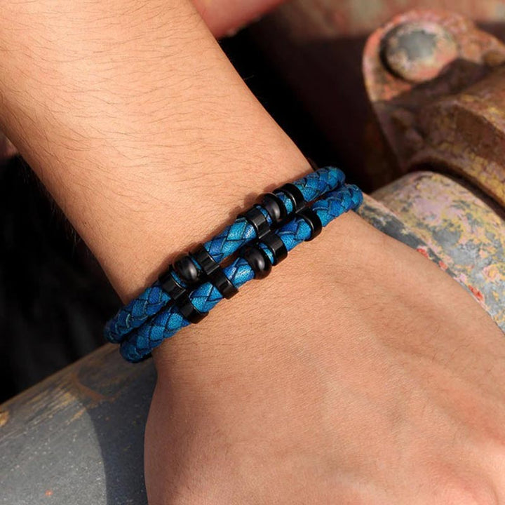 Lederarmband Herren Leder Edelstahl Magnet Uniqal bestseller rabatt
