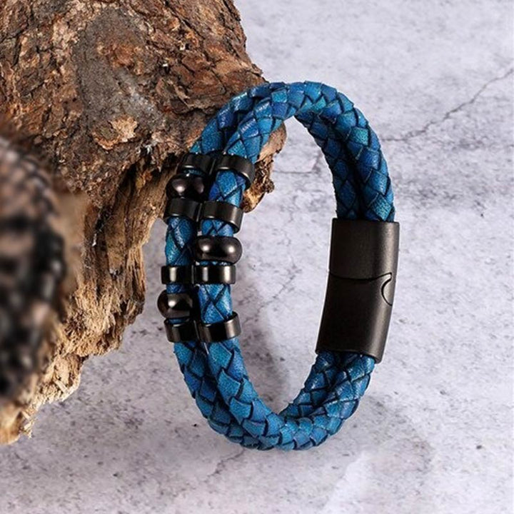 Lederarmband Herren Leder Edelstahl Magnet Uniqal bestseller rabatt