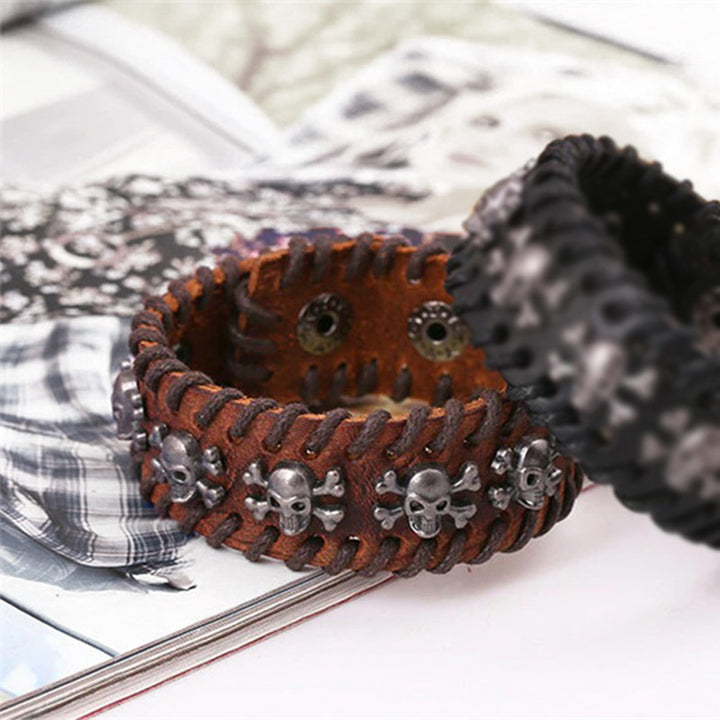  braunes rohleder armband herren manschette breitarmband uniqal sale