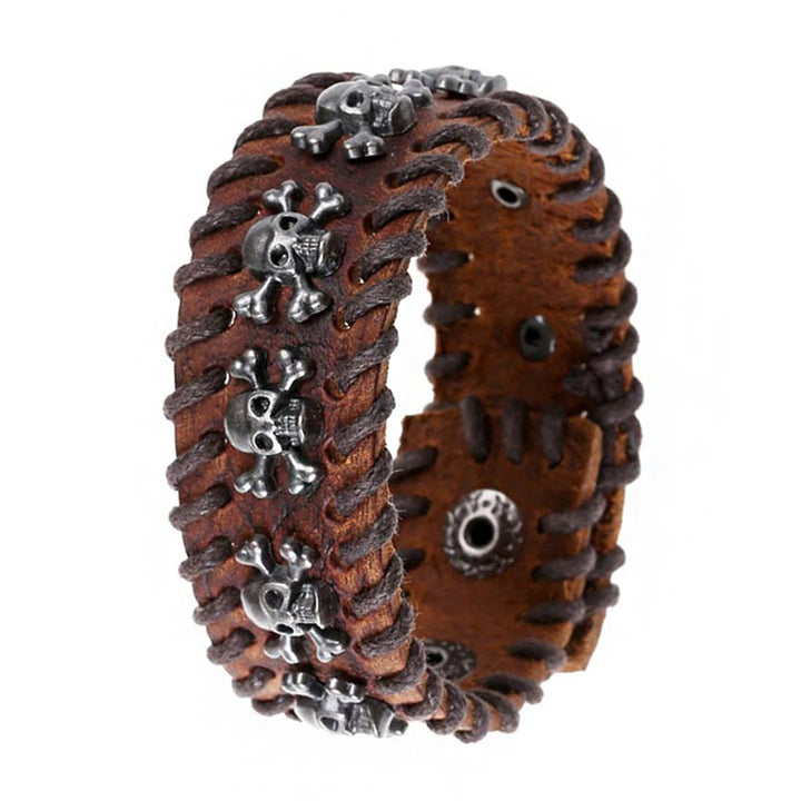  braunes rohleder armband herren manschette breitarmband uniqal sale