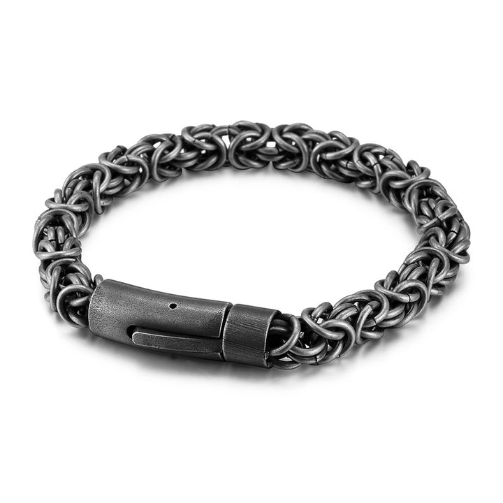 brushed königskette edelstahl herren armband byzantiener stahlarmband uniqal