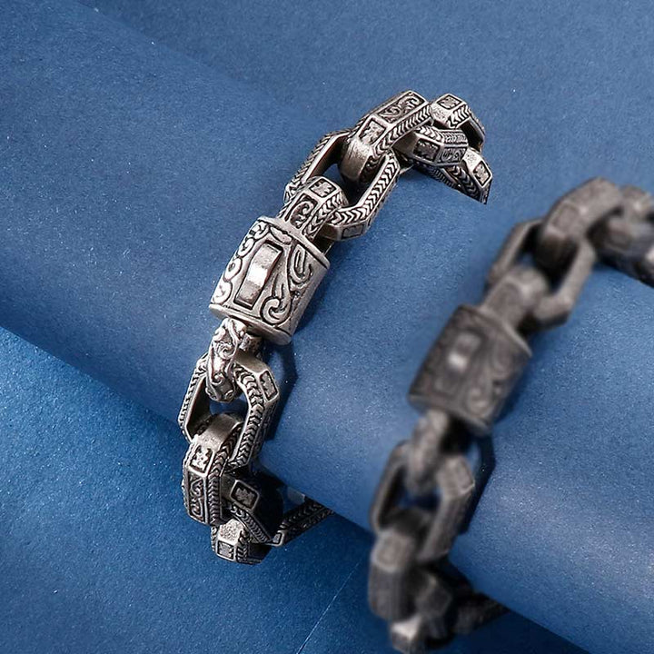 brushed königskette edelstahl herren armband byzantiener stahlarmband uniqal