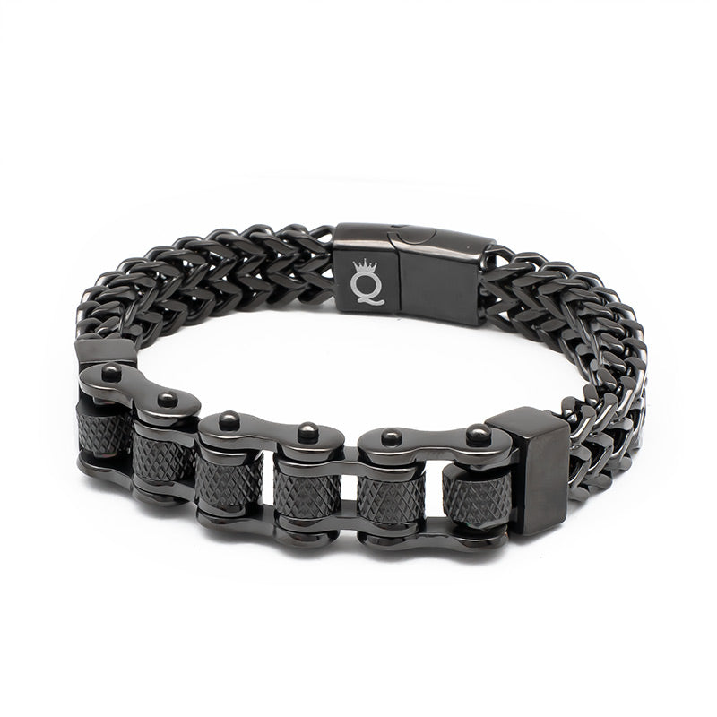 rennrad kette schwarz Fahrradkette Armband Motorrad "BLACK CHAIN" | Uniqal.de