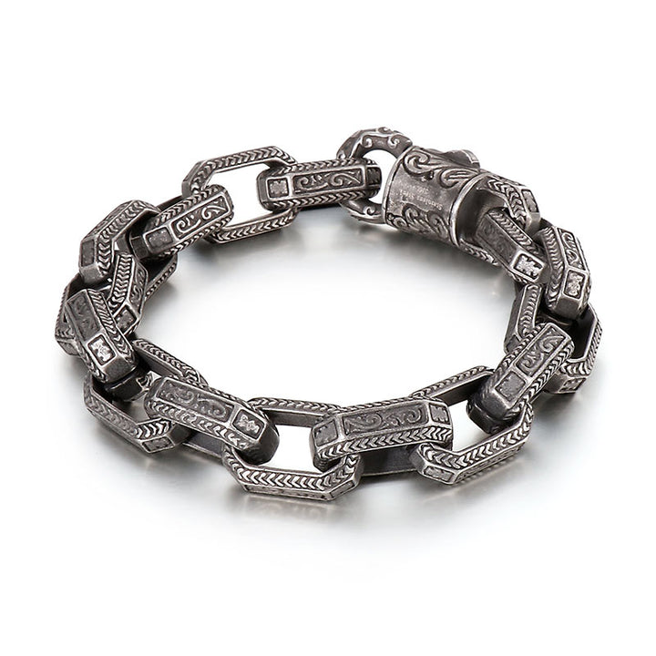 brushed königskette edelstahl herren armband byzantiener stahlarmband uniqal