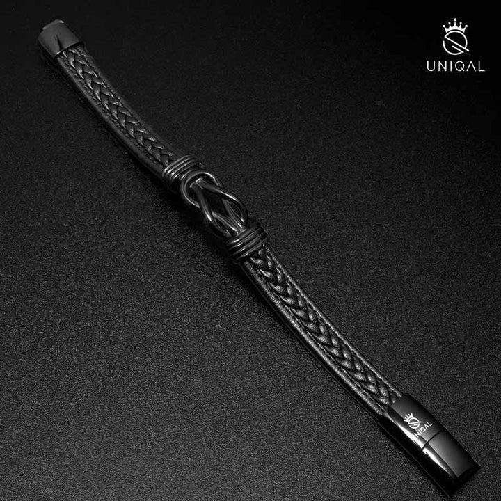 Lederarmband infinity schwarz unendlichkeit uniqal