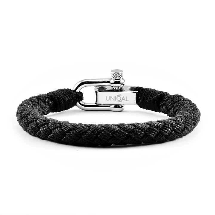 Maritime nautisches armband aus segeltau black nautic uniqal