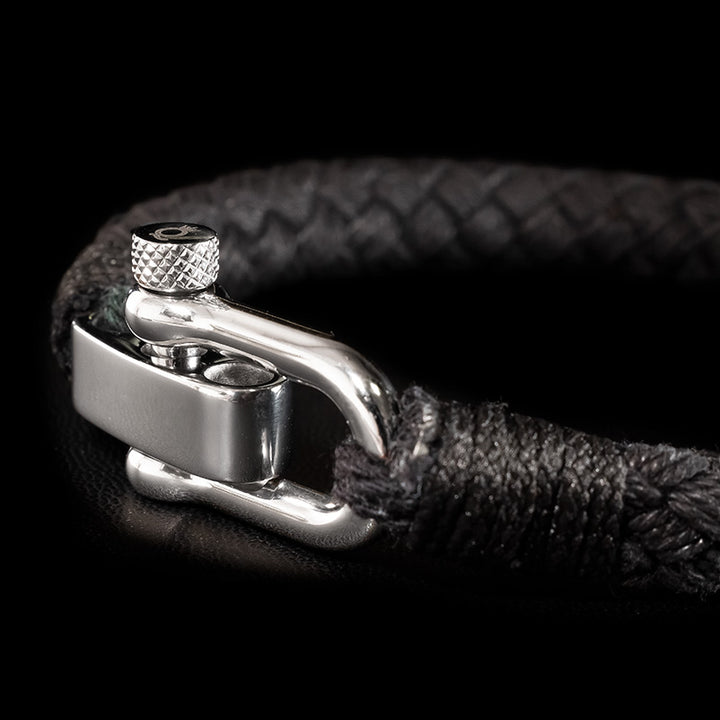 Maritime nautisches armband aus segeltau black nautic uniqal